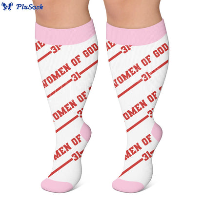 Chaussettes de compression grandes tailles à imprimé lettres amusantes - image 2