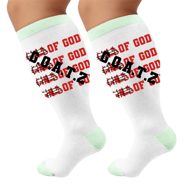 Chaussettes de compression grandes tailles à imprimé lettres amusantes - Lettres (1 paire) - 4XL - image 7