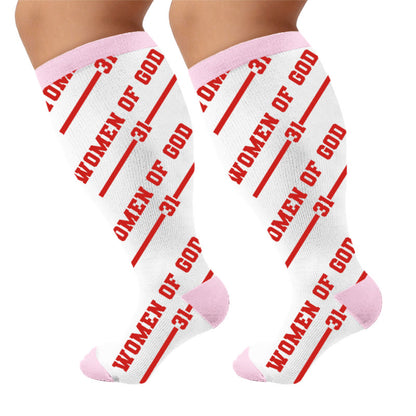 Chaussettes de compression grandes tailles à imprimé lettres amusantes - Trente et un (1 paire) - 4XL - image 5
