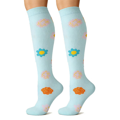 Chaussettes de compression à motif floral pour tous les jours (6 paires) - image 1