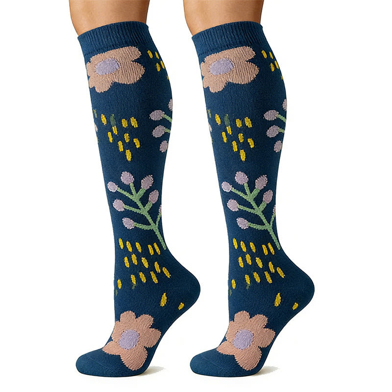 Chaussettes de compression à motif floral pour tous les jours (6 paires) - image 6