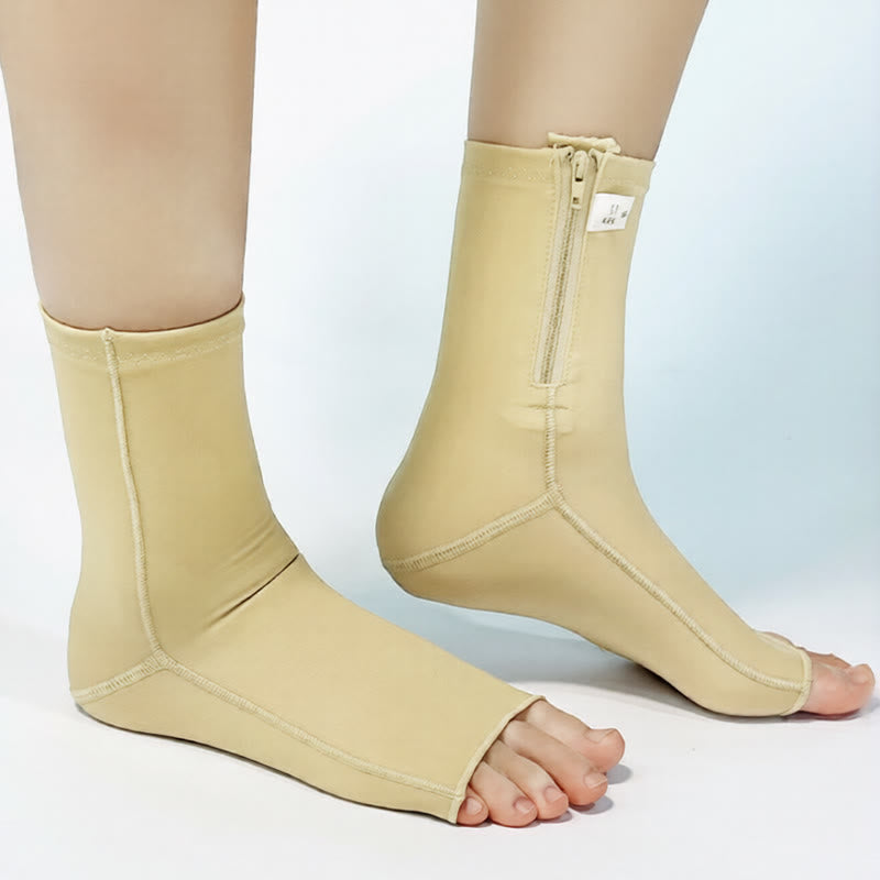 Manchons de compression post-opératoires à fermeture éclair et orteils ouverts - image 0