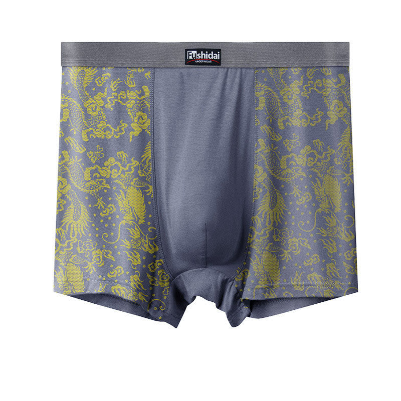 Boxers mi-longs en jacquard Dragon - Gris - 10XL - image 4