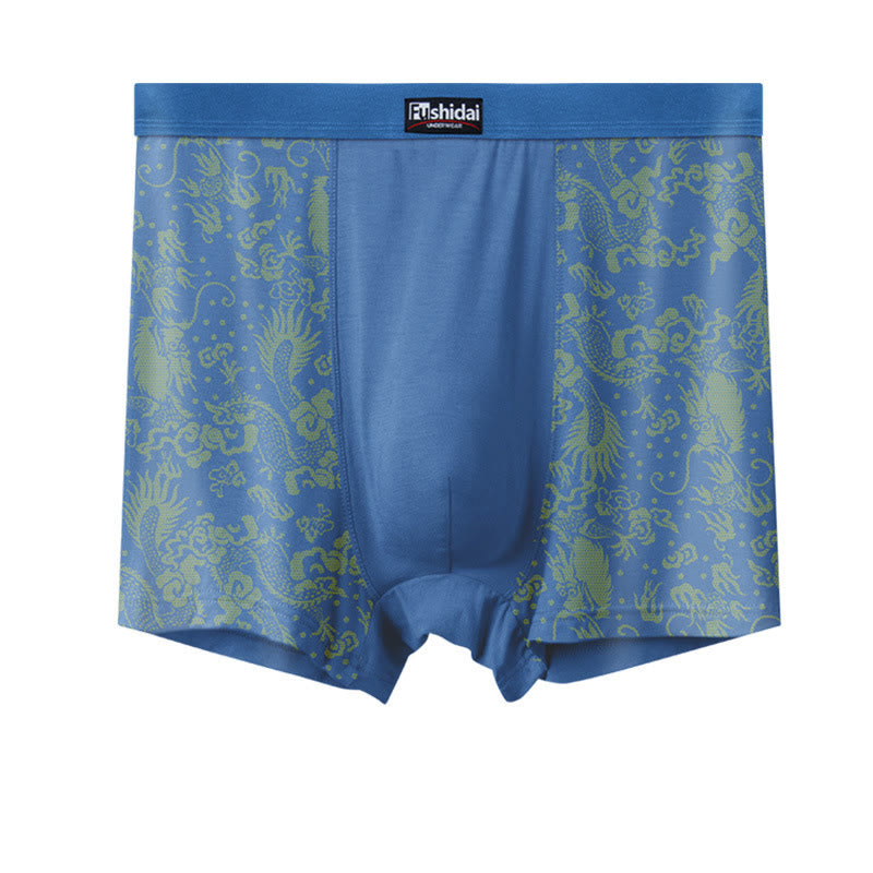 Boxers mi-longs en jacquard Dragon - Bleu ciel - 10XL - image 5