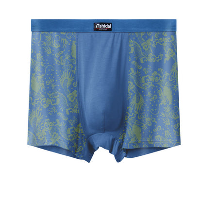 Boxers mi-longs en jacquard Dragon - Bleu ciel - 10XL - image 5