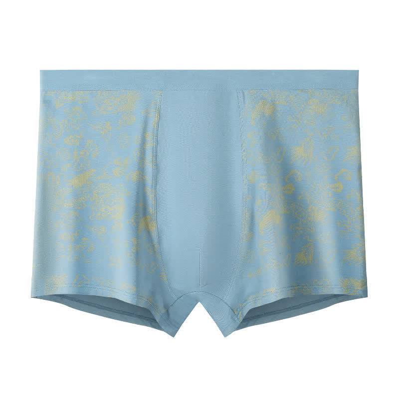 Boxers à élastique large et motif doré (lot de 2) - Bleu clair - 10XL - image 7