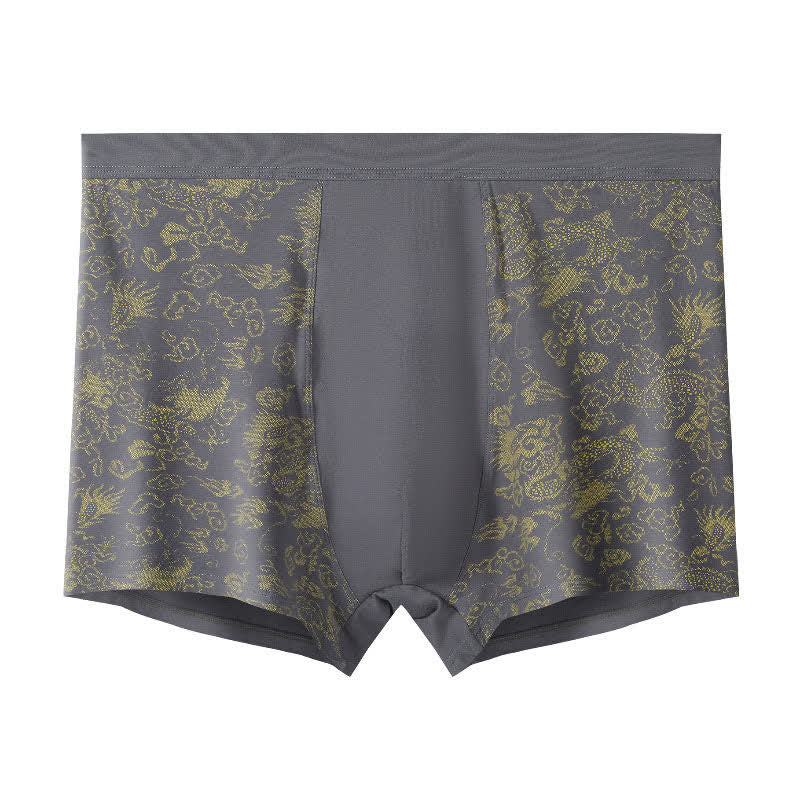 Boxers à élastique large et motif doré (lot de 2) - Gris - 10XL - image 6