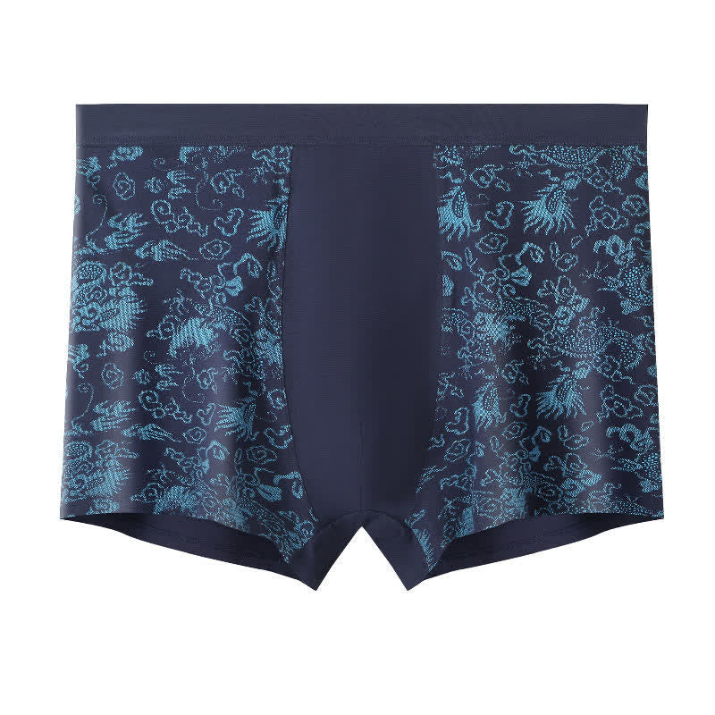 Boxers à élastique large et motif doré (lot de 2) - Bleu marine - 10XL - image 3