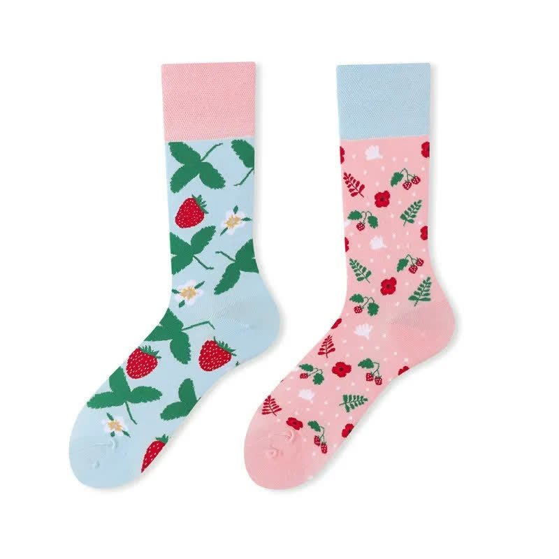 Chaussettes courtes à motif fraise - image 1