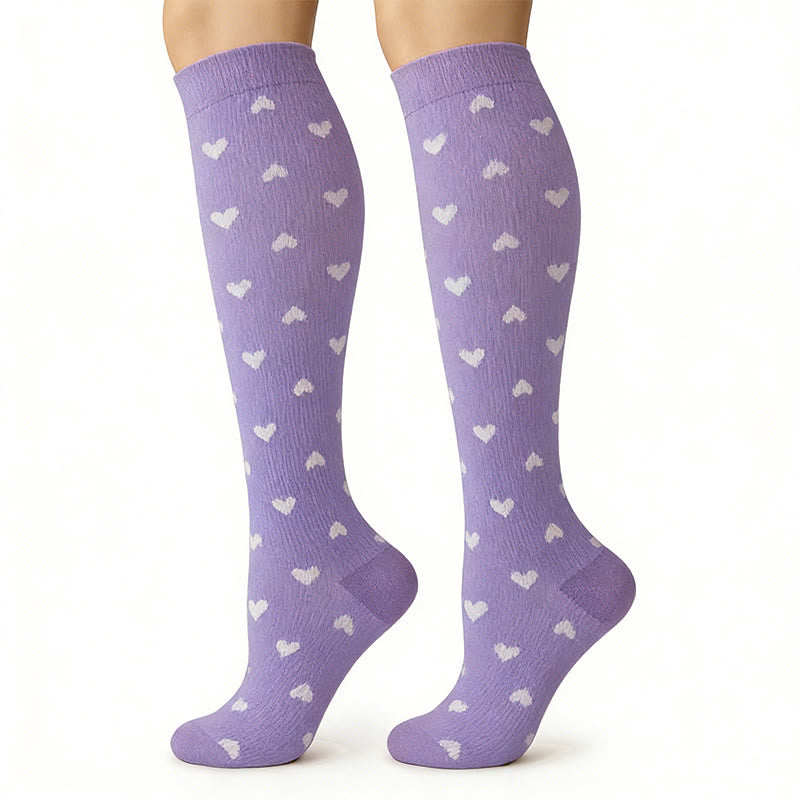 Chaussettes de compression à pois violets (6 paires) - image 6