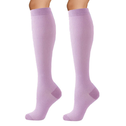 Chaussettes de compression à pois violets (6 paires) - image 2