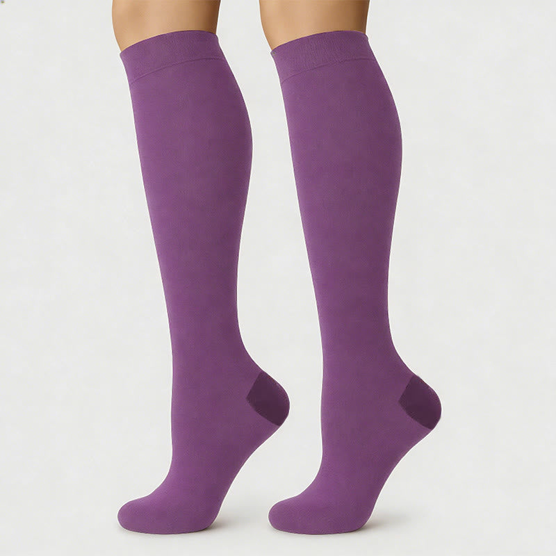 Chaussettes de compression à pois violets (6 paires) - image 5