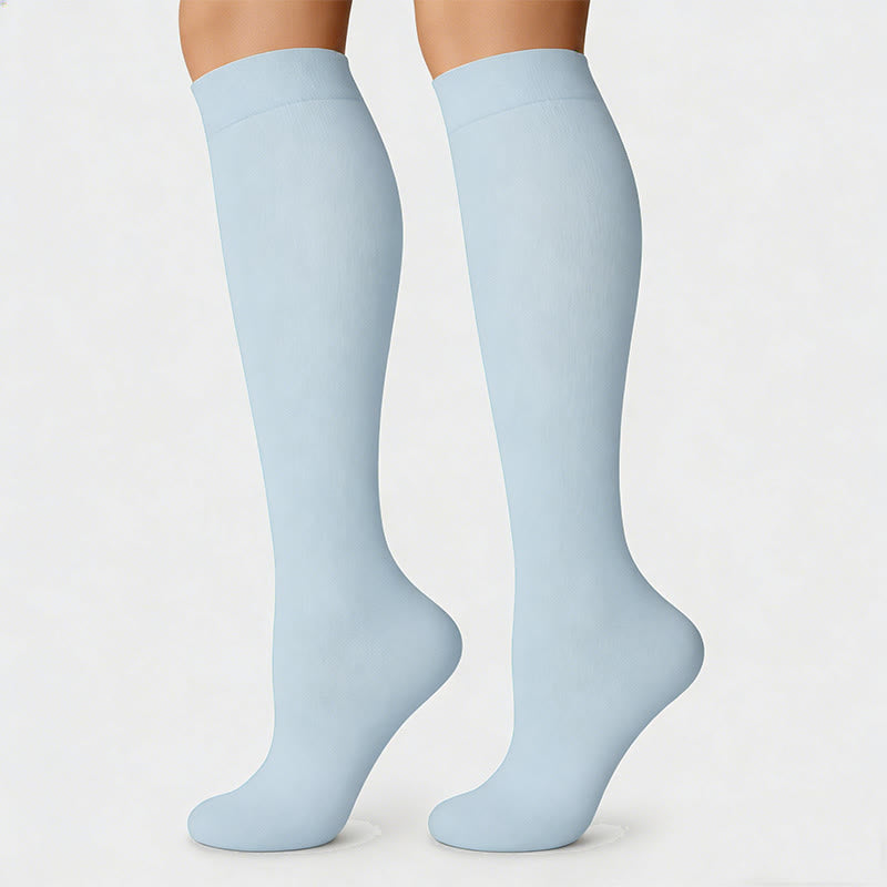 Chaussettes de compression de couleur unie et lumineuse (6 paires) - image 6