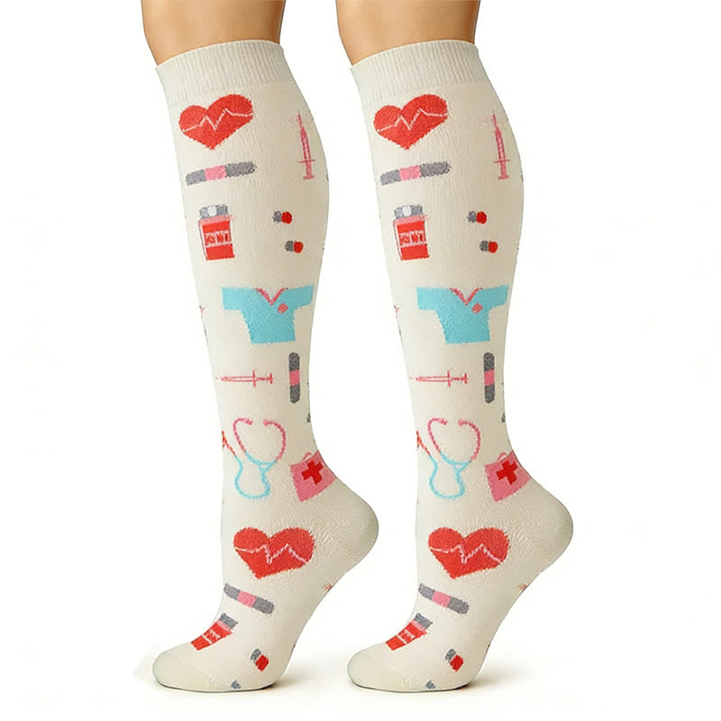 Chaussettes de compression anti-transpiration à imprimé médical (6 paires) - image 5