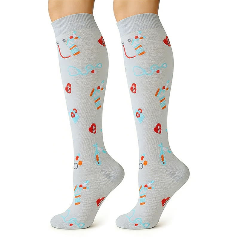 Chaussettes de compression anti-transpiration à imprimé médical (6 paires) - image 3