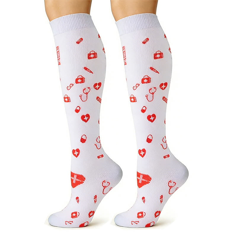 Chaussettes de compression anti-transpiration à imprimé médical (6 paires) - image 2