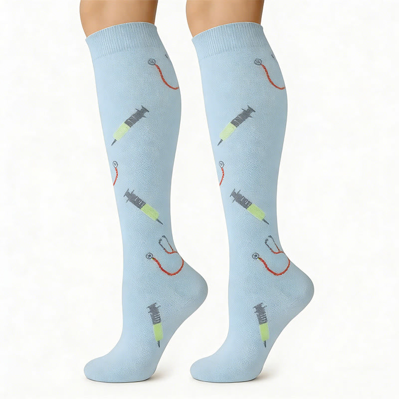 Chaussettes de compression anti-transpiration à imprimé médical (6 paires) - image 7
