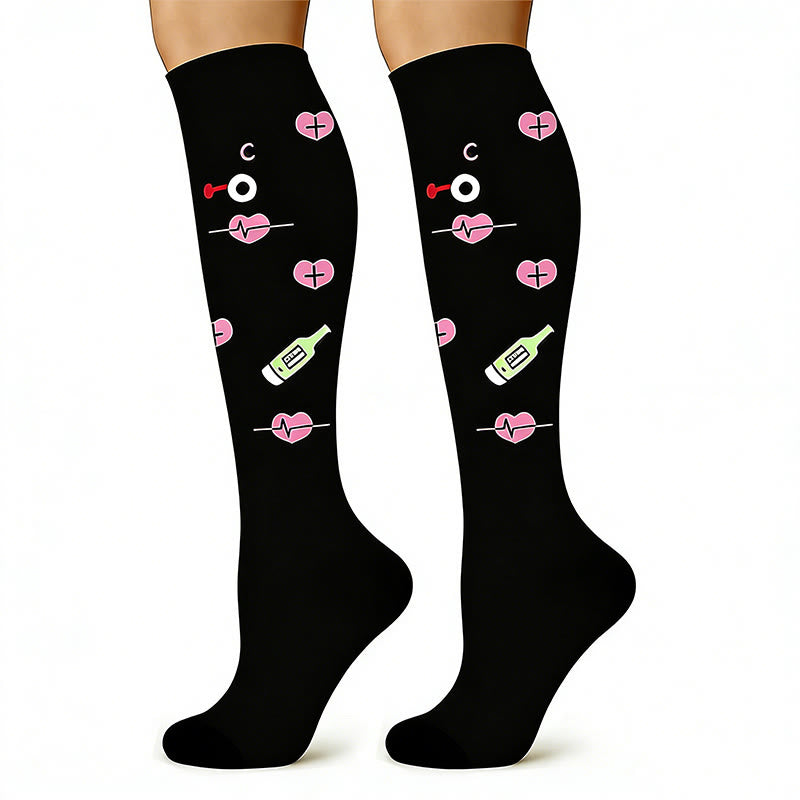Chaussettes de compression anti-transpiration à imprimé médical (6 paires) - image 5