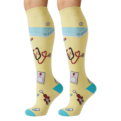Chaussettes de compression hautes à imprimé médical (6 paires) - image 3