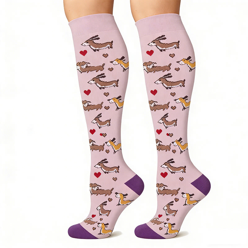Chaussettes de compression pour course à pied à imprimé chat (6 paires) - image 6