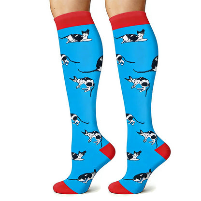 Chaussettes de compression pour course à pied à imprimé chat (6 paires) - image 4