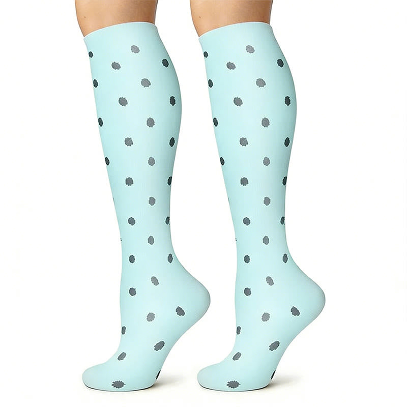 Chaussettes de compression à pois et fleurs (3 paires) - image 2