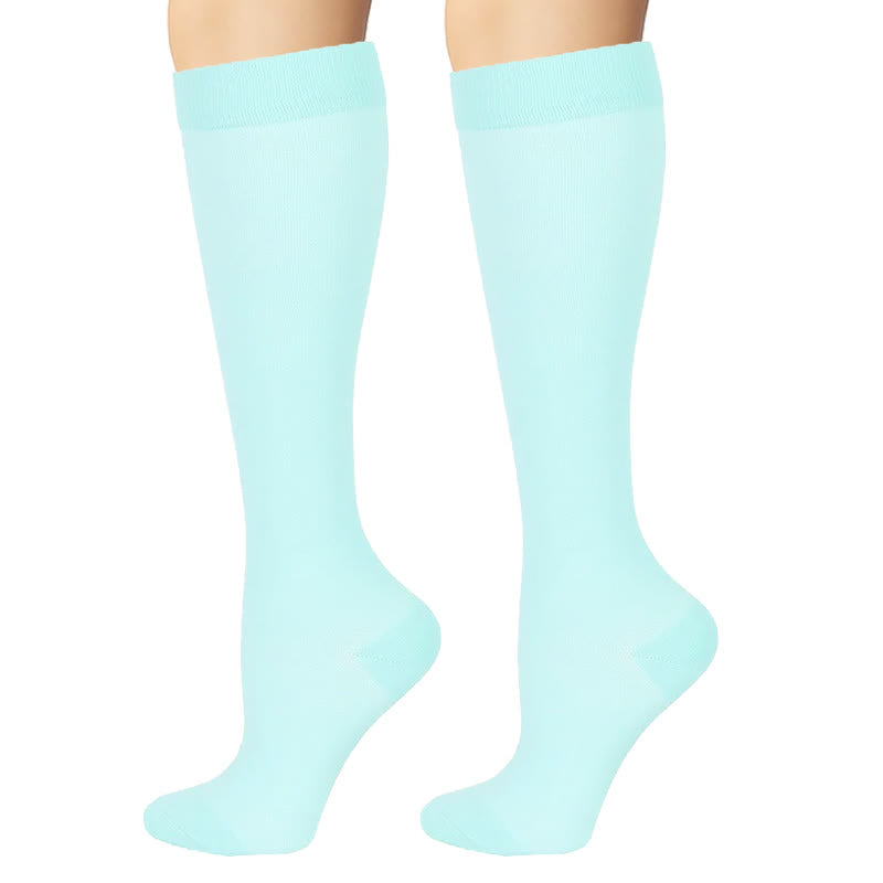 Chaussettes de compression à fleurs bleu-vert (6 paires) - image 4