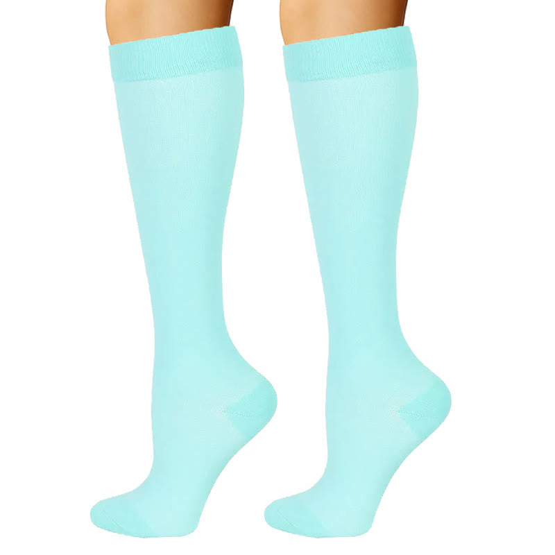 Chaussettes de compression à fleurs bleu-vert (6 paires) - image 3