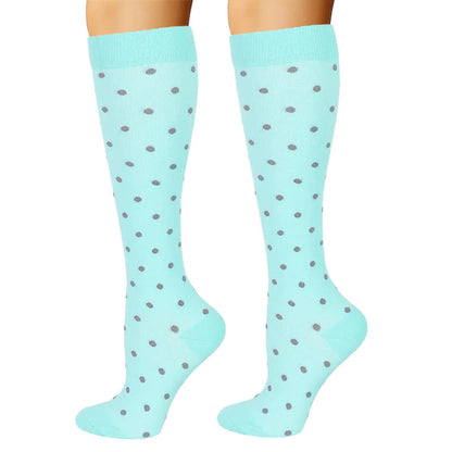 Chaussettes de compression à fleurs bleu-vert (6 paires) - image 6