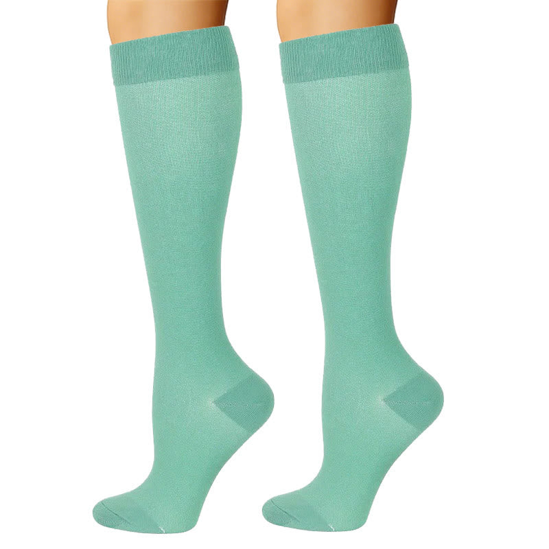 Chaussettes de compression à fleurs bleu-vert (6 paires) - image 7