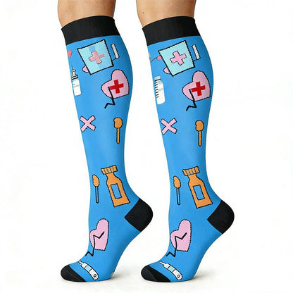 Chaussettes de compression pour course à pied en extérieur à imprimé médical (6 paires) - image 5
