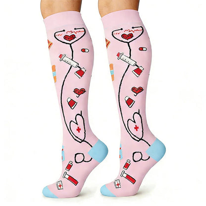 Chaussettes de compression pour course à pied en extérieur à imprimé médical (6 paires) - image 6