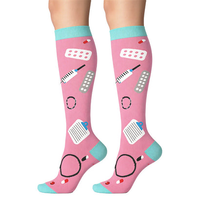 Chaussettes de compression pour course à pied en extérieur à imprimé médical (6 paires) - image 3