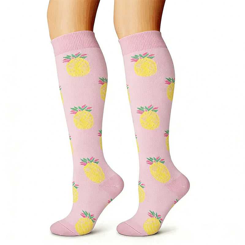 Chaussettes de compression hautes motif fruits et animaux (6 paires) - image 4