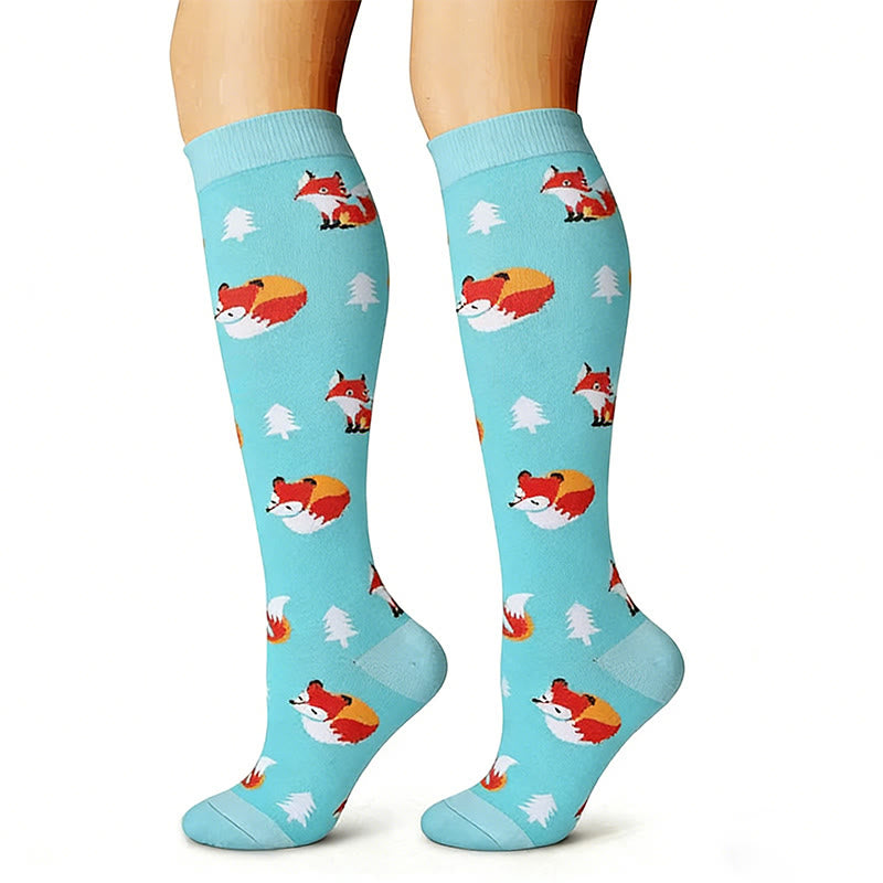 Chaussettes de compression hautes motif fruits et animaux (6 paires) - image 6