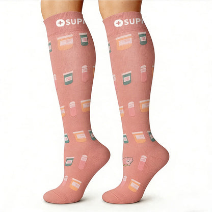 Chaussettes de compression à motif médical (6 paires) - image 5