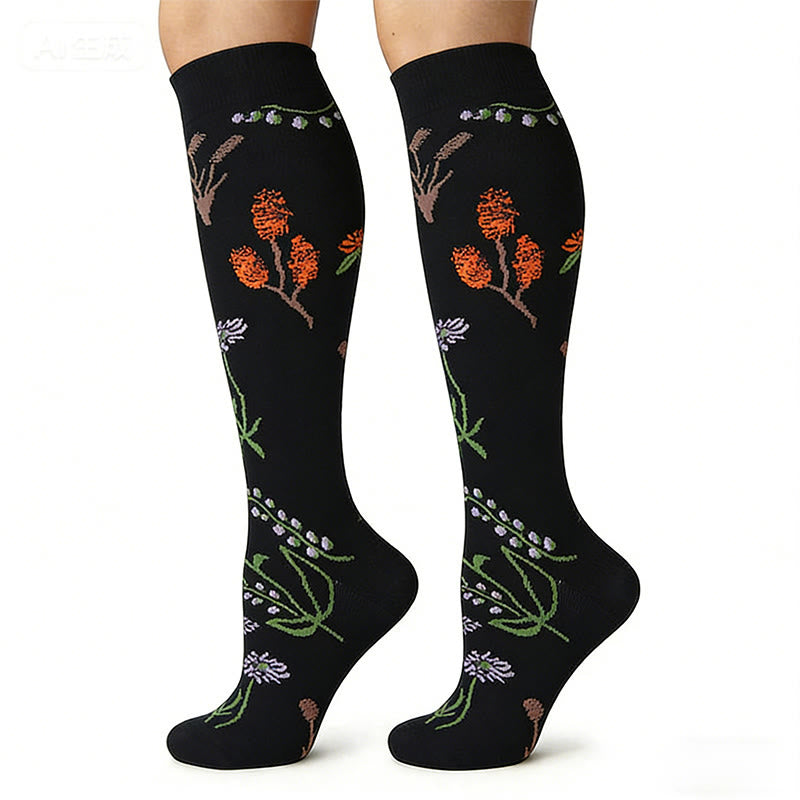 Chaussettes de compression à motif floral (3 paires) - image 3