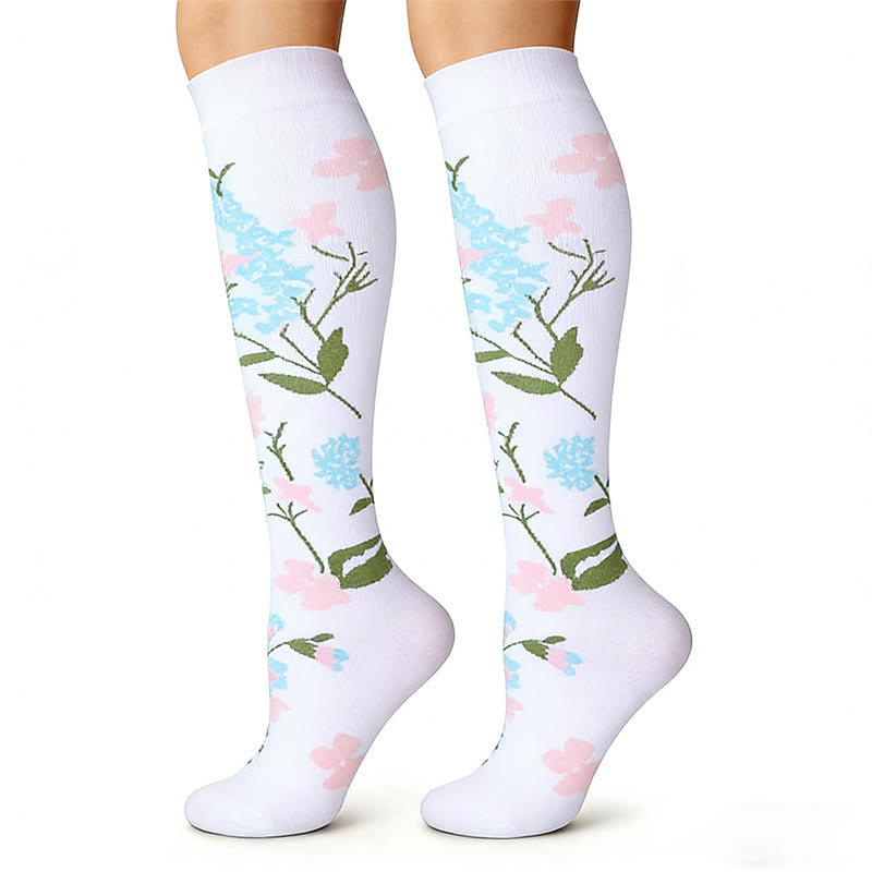 Chaussettes de compression à motif floral (3 paires) - image 2
