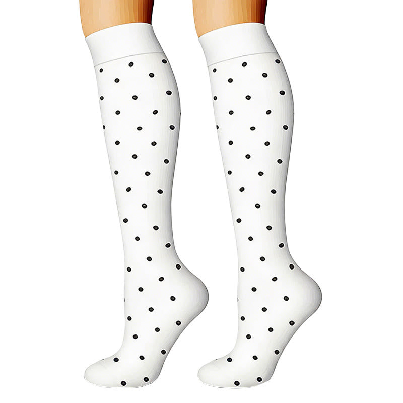 Chaussettes de compression à rayures et pois en forme de cœur (6 paires) - image 2