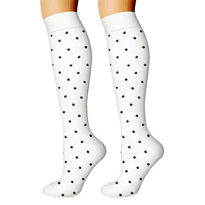 Chaussettes de compression à rayures et pois en forme de cœur (6 paires) - image 2