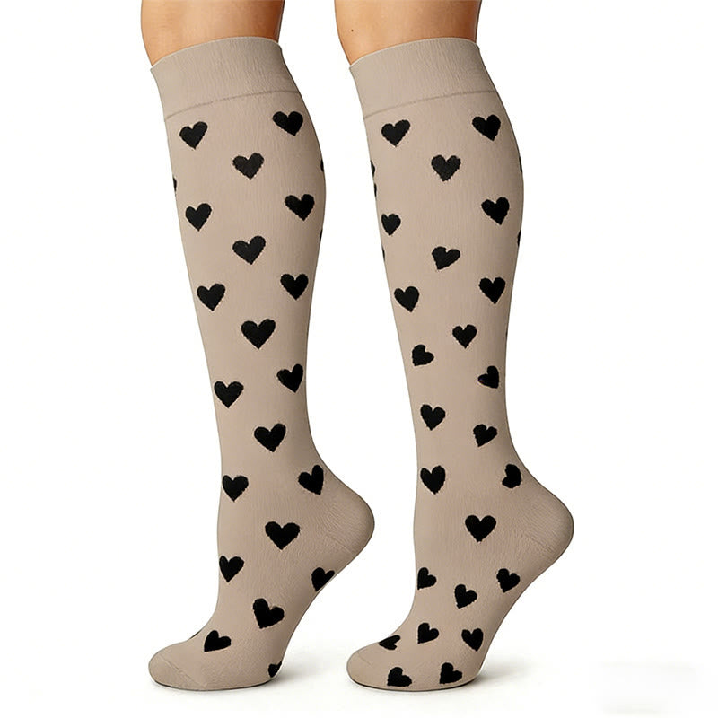 Chaussettes de compression à rayures et pois en forme de cœur (6 paires) - image 3