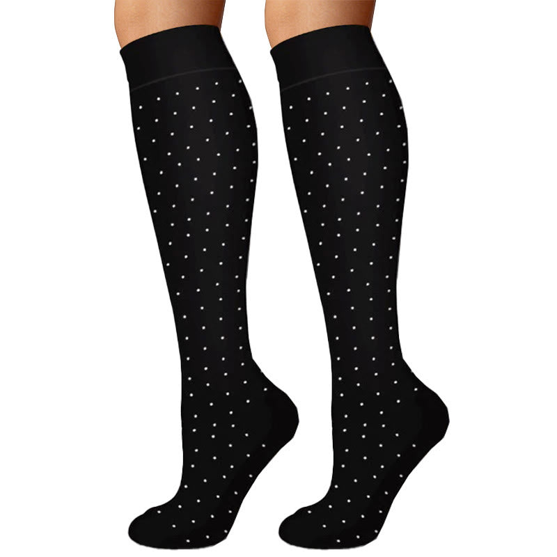 Chaussettes de compression à rayures et pois en forme de cœur (6 paires) - image 1