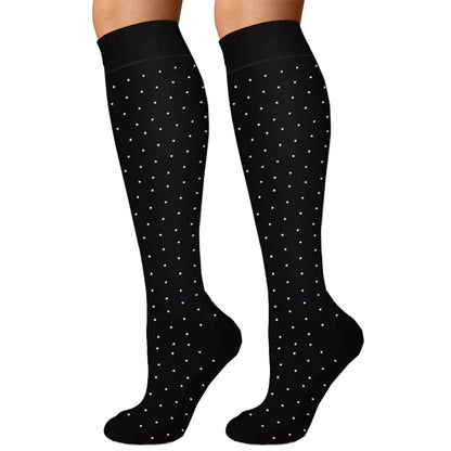 Chaussettes de compression à rayures et pois en forme de cœur (6 paires) - image 1