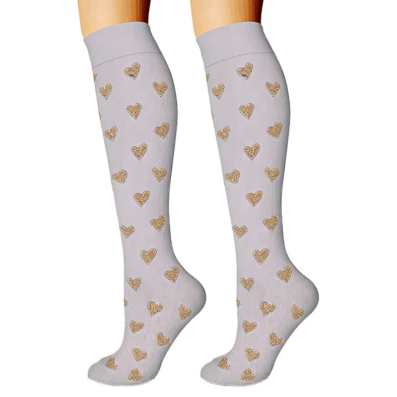 Chaussettes de compression à rayures et pois en forme de cœur (6 paires) - image 5