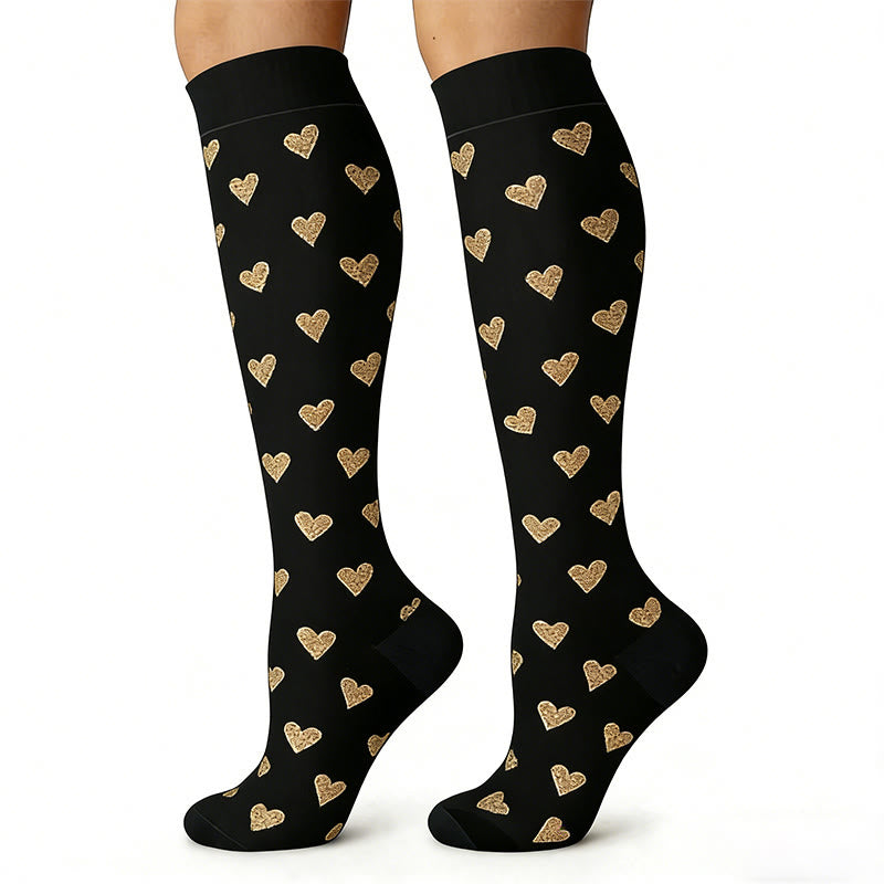 Chaussettes de compression à rayures et pois en forme de cœur (6 paires) - image 4