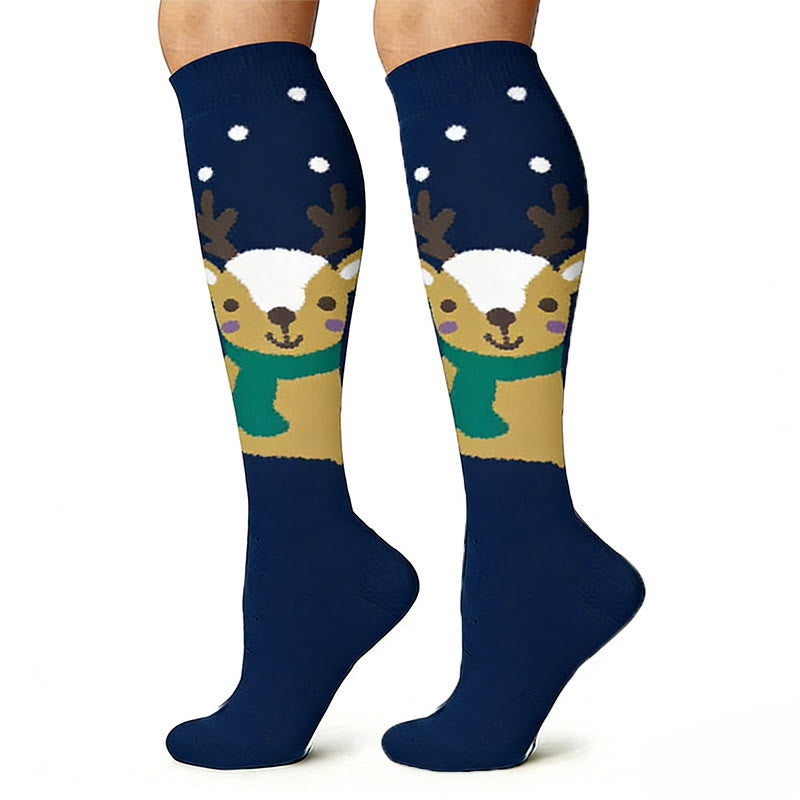 Chaussettes de compression motif élan, bonhomme de neige et ours (6 paires) - image 2