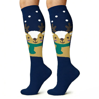 Chaussettes de compression motif élan, bonhomme de neige et ours (6 paires) - image 2