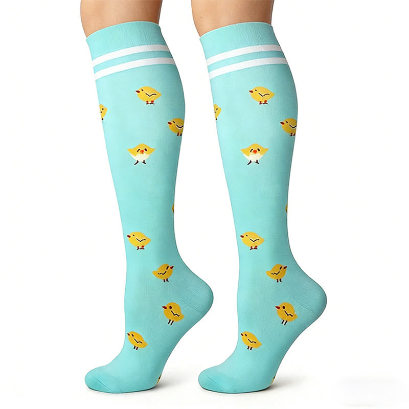 Chaussettes de compression à motifs animaux colorés (5 paires) - image 4