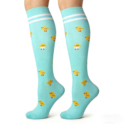 Chaussettes de compression à motifs animaux colorés (5 paires) - image 4