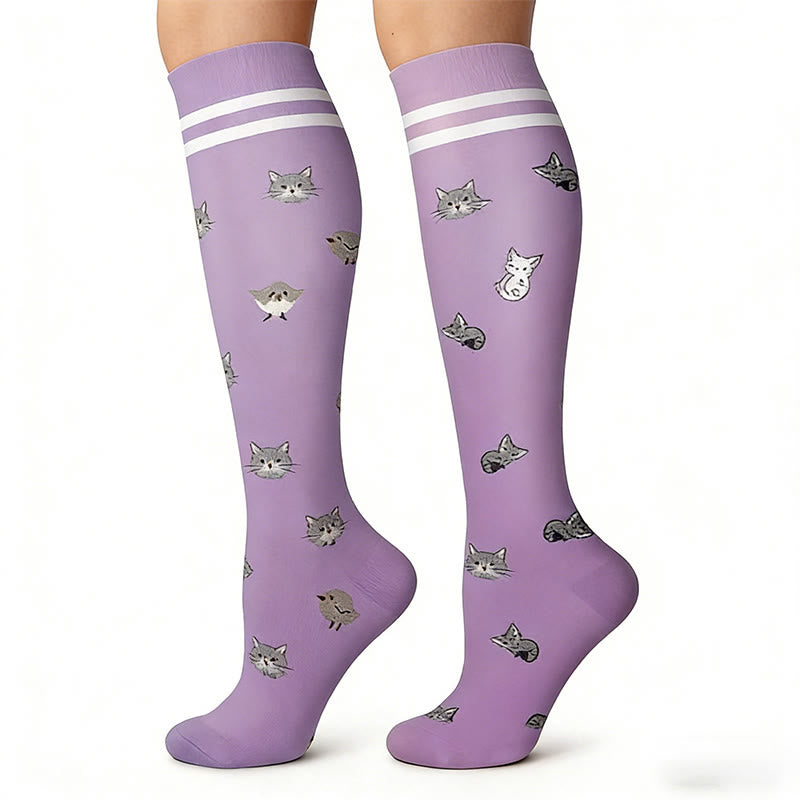 Chaussettes de compression à motifs animaux colorés (5 paires) - image 2